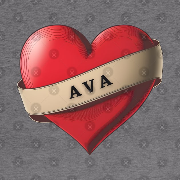 Ava - Lovely Red Heart With a Ribbon by Allifreyr@gmail.com